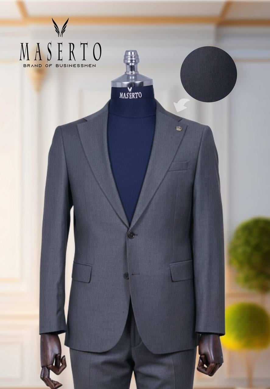 Erkek Gri Slim Fit Klasik Takım Elbise