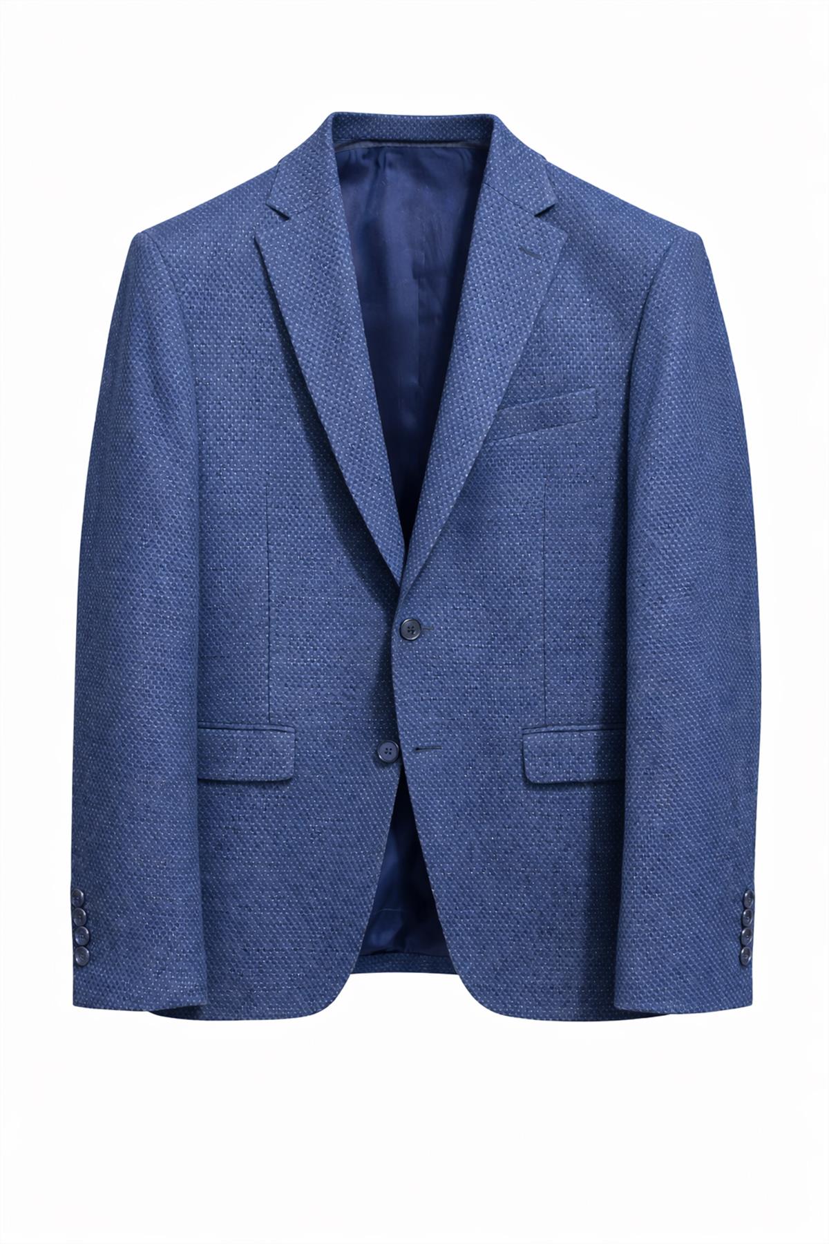 Erkek Lacivert Slim Fit Blazer Ceket