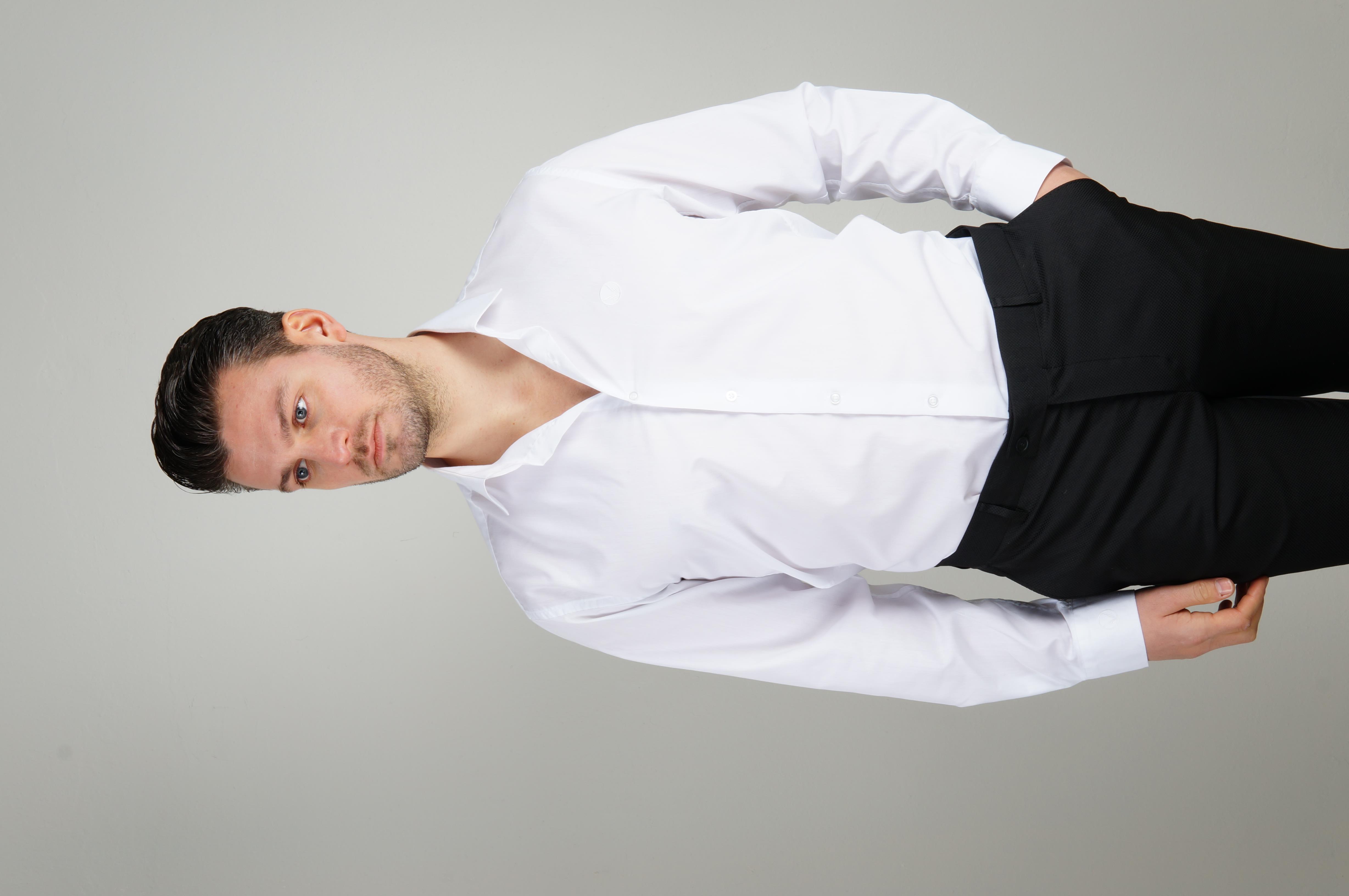 Maserto Basic Uzun Kollu Beyaz Slim Fit Gömlek
