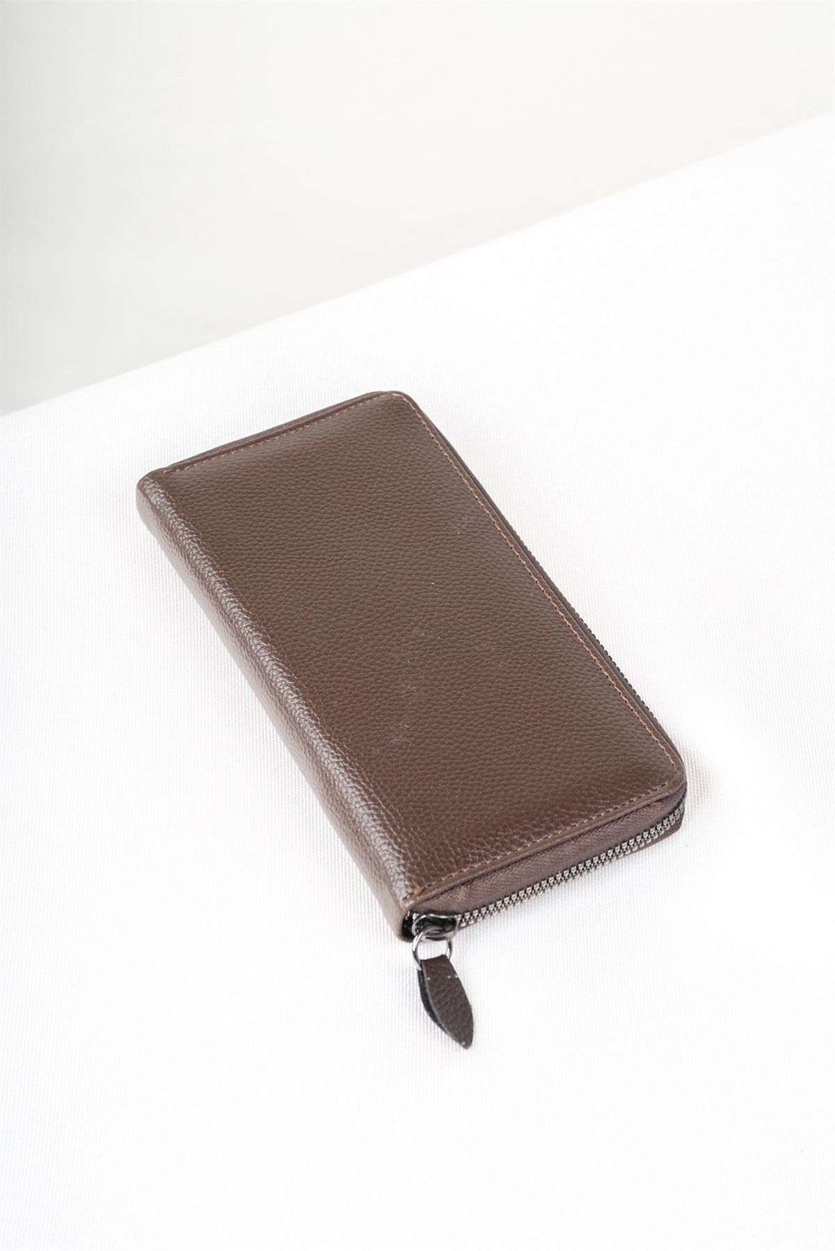Maserto Koyu Kahverengi Cüzdan Düz Desenli