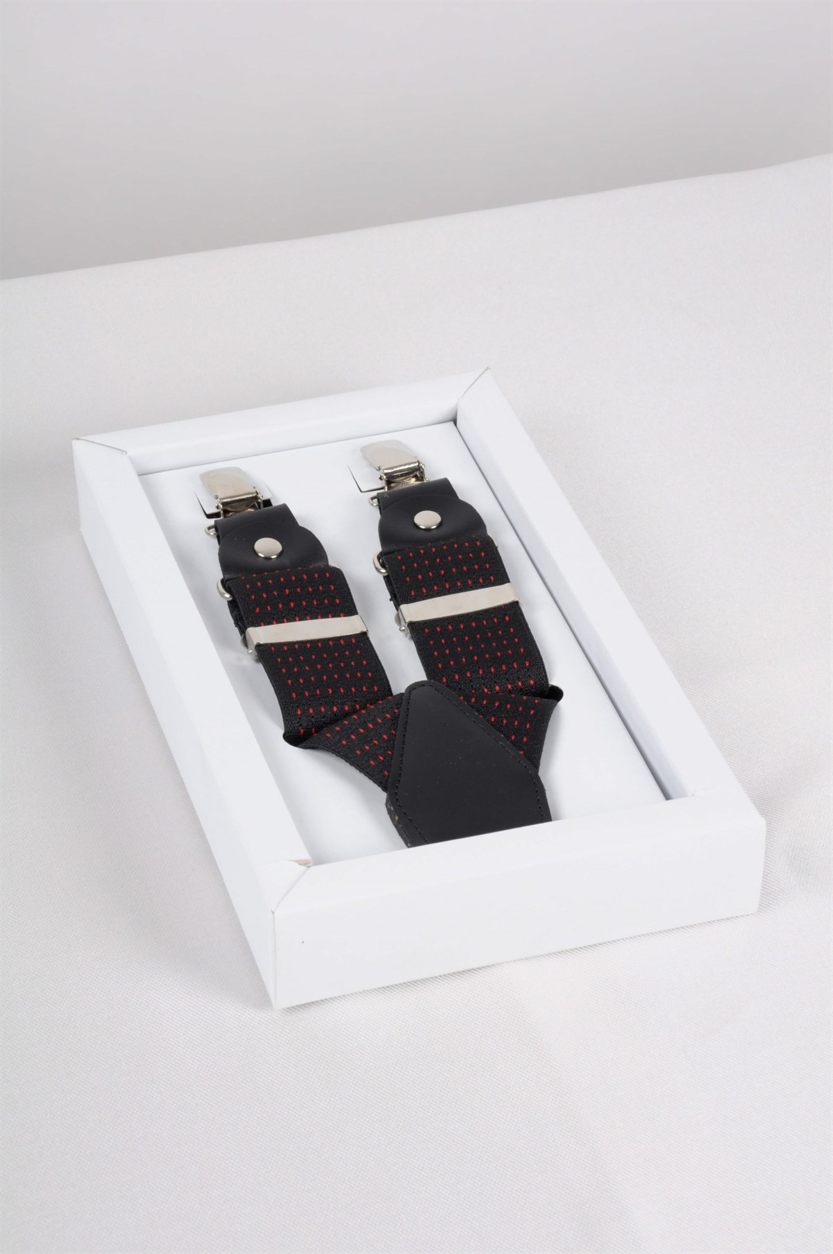 Maserto Siyah Pantolon Askısı Nokta Desenli