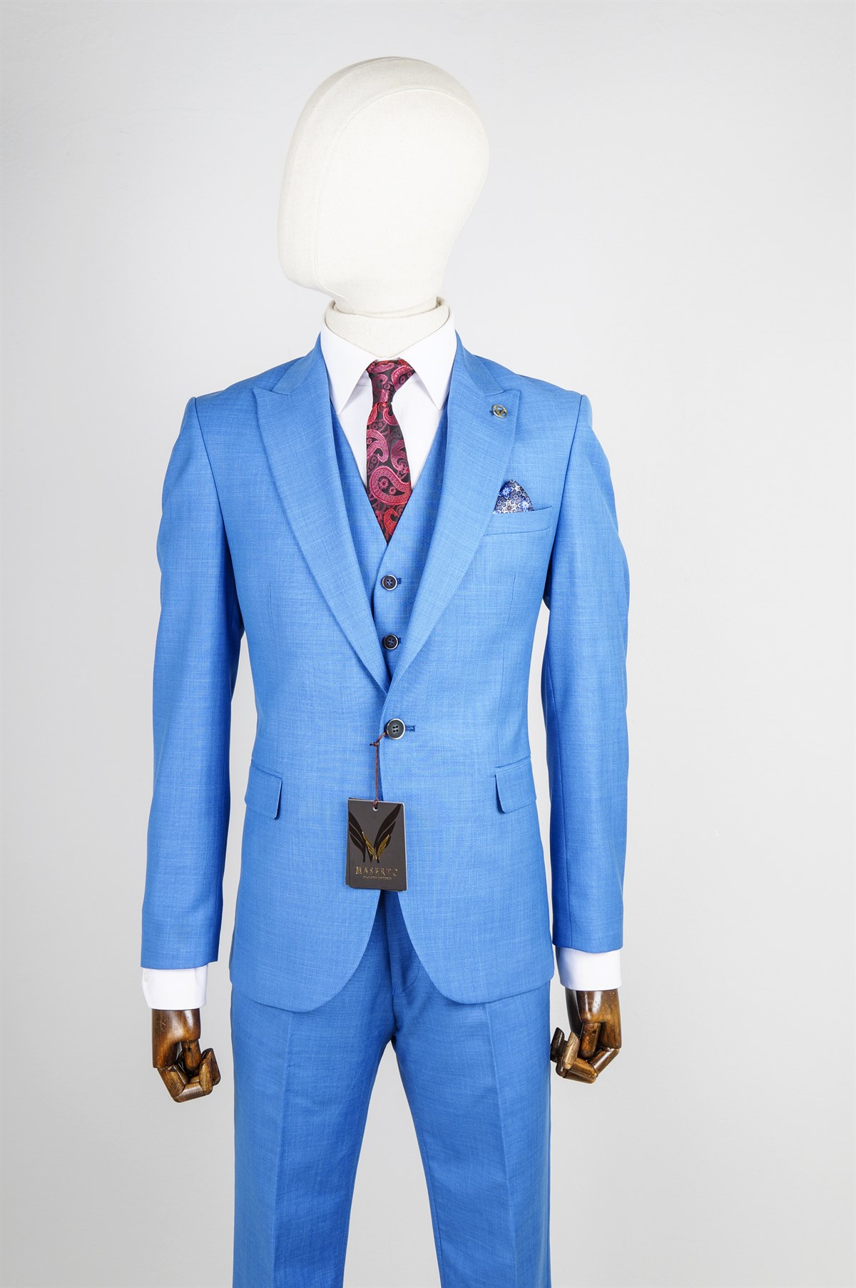 MASERTO Slim Fit Düz Desenli Takım Elbise