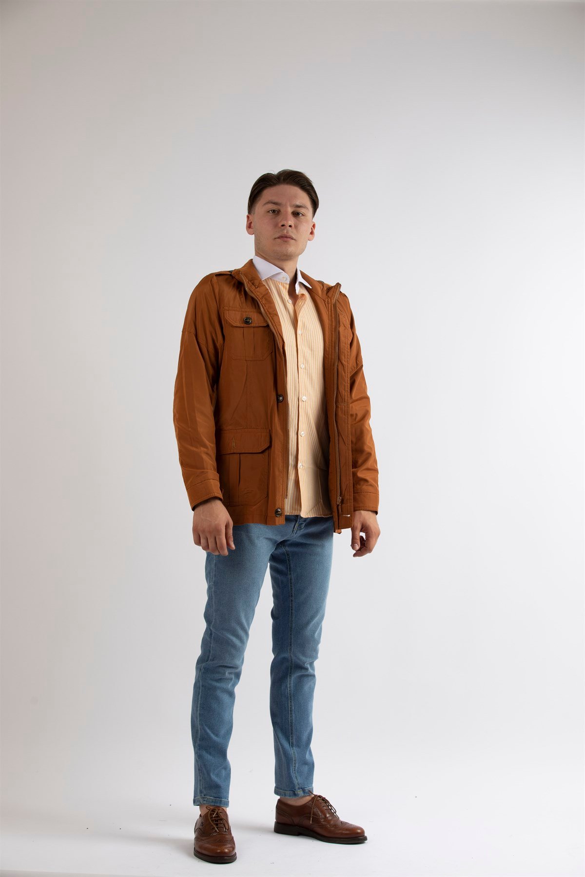 MASERTO SLİM FİT SAFARİ MONT HARDAL