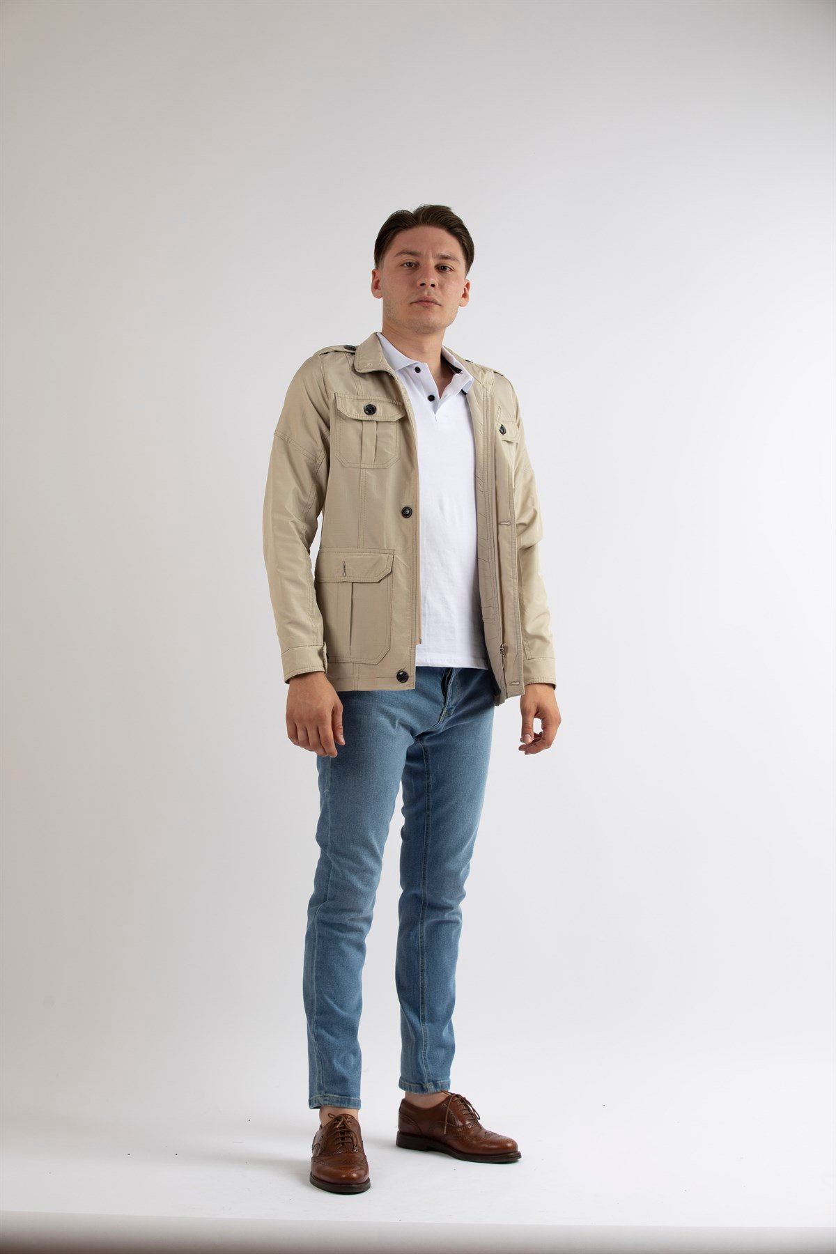 MASERTO SLİM FİT SAFARİ MONT KREM