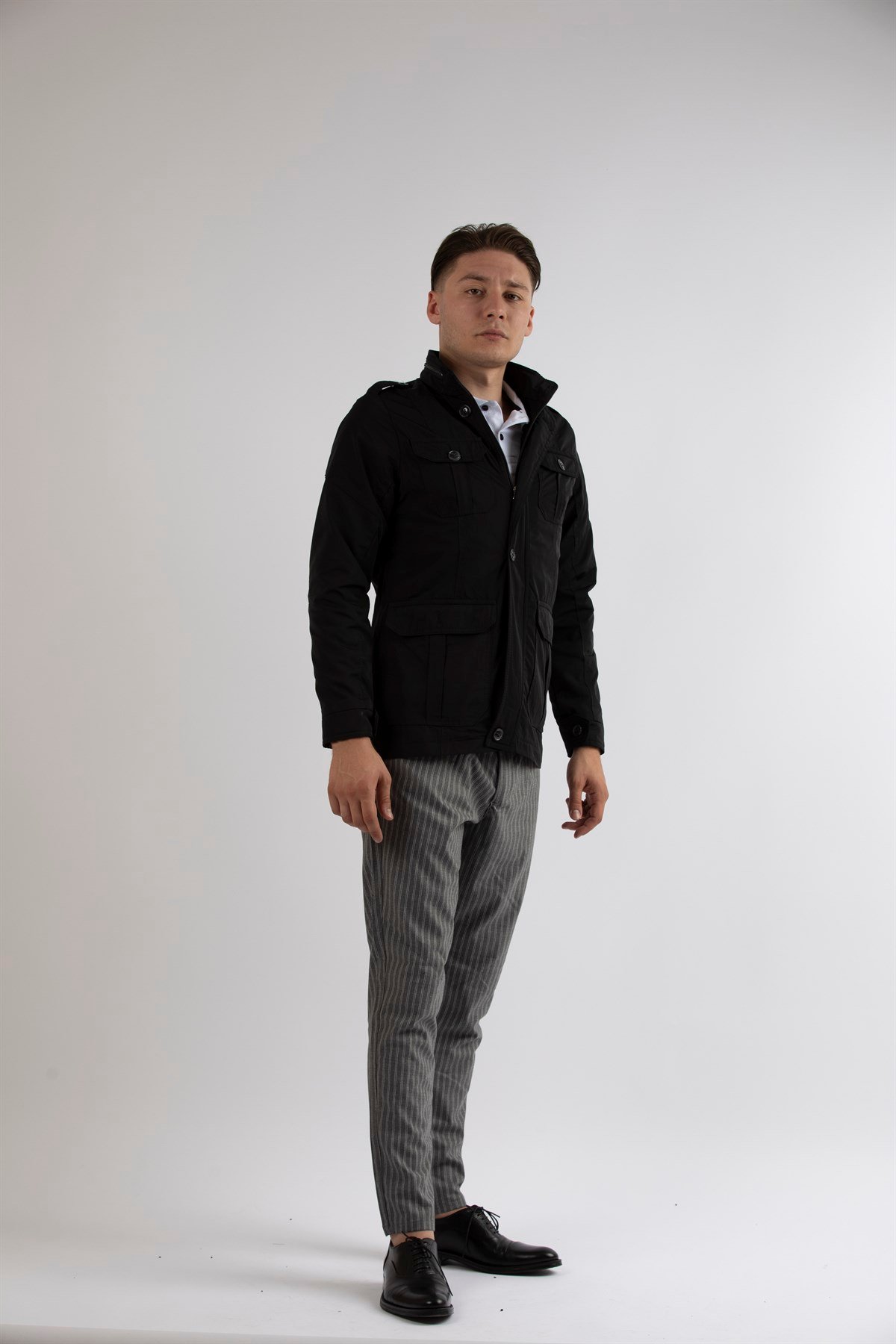 MASERTO SLİM FİT SAFARİ MONT SİYAH