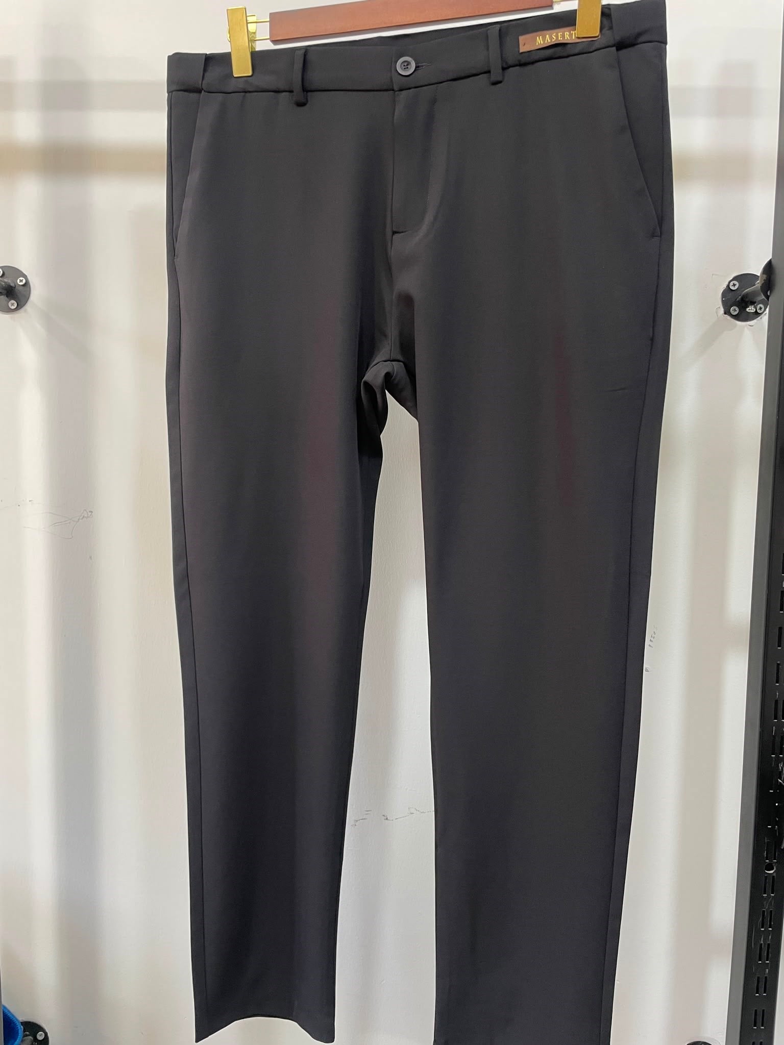 Erkek Siyah Slim Fit Esnek Beli Lastikli Poliviskon Kumaş Pantolon