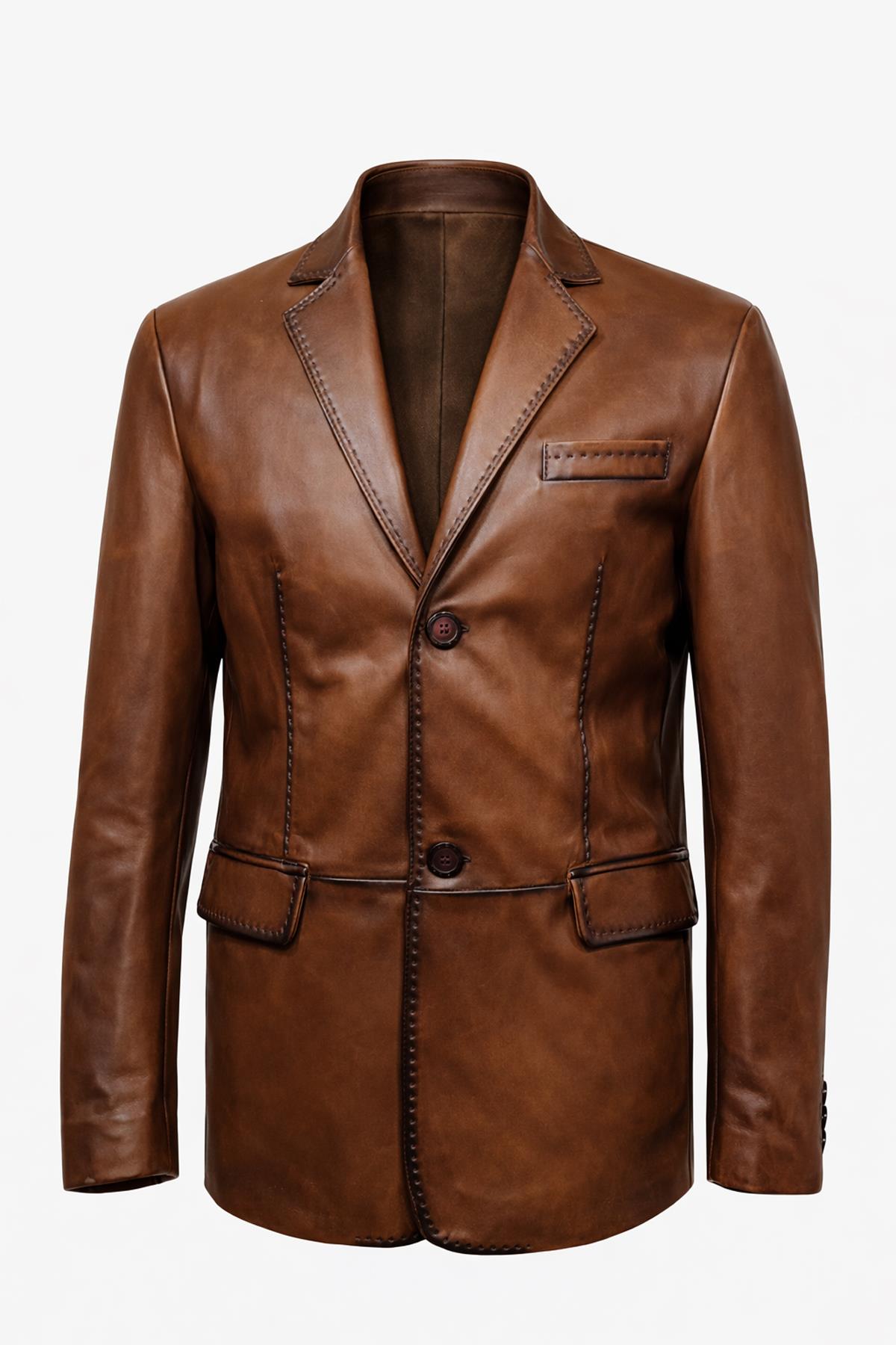 Kahverengi Deri Ceket