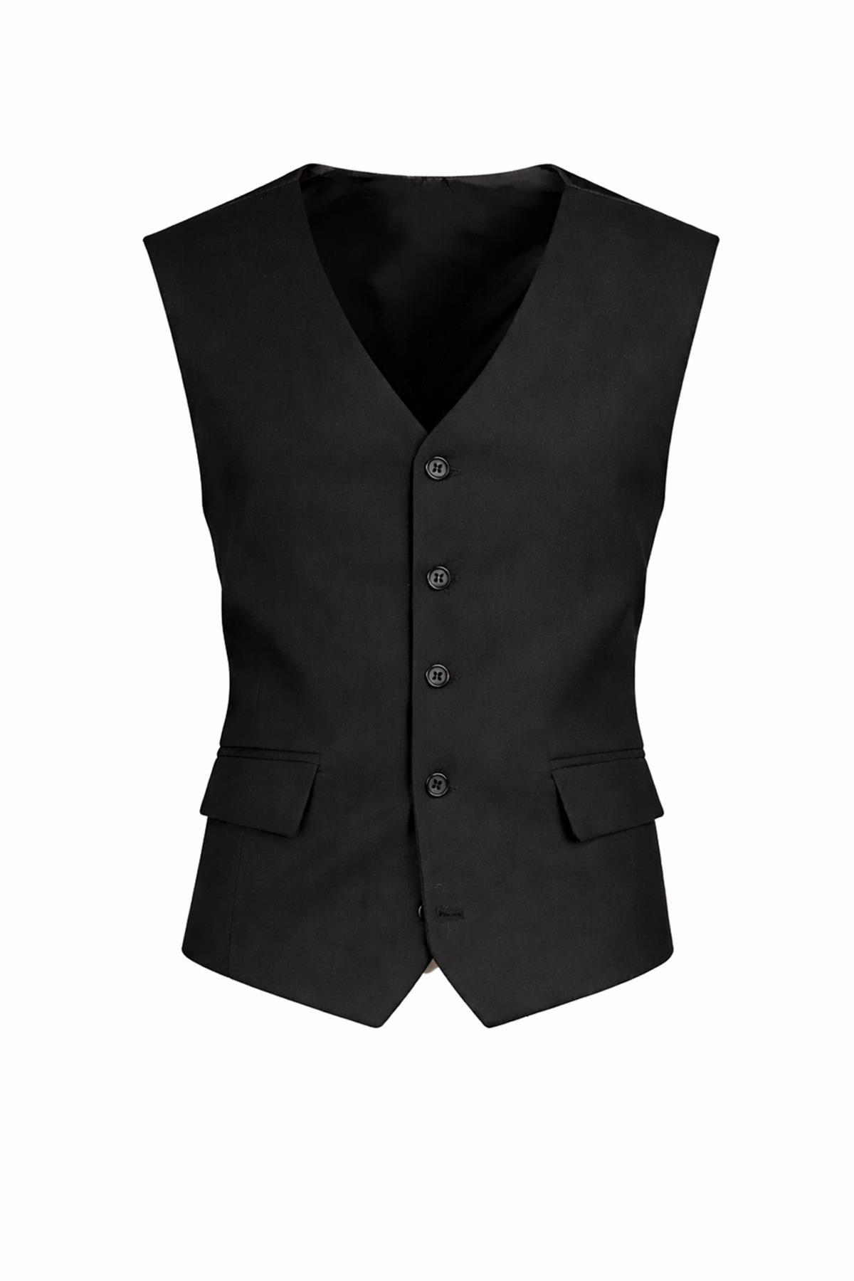 Erkek Siyah Slim Fit Yelek