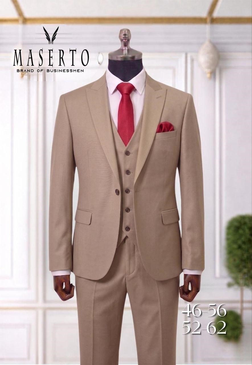 Maserto Vizon Slim Fit Yelekli Erkek Takım Elbise