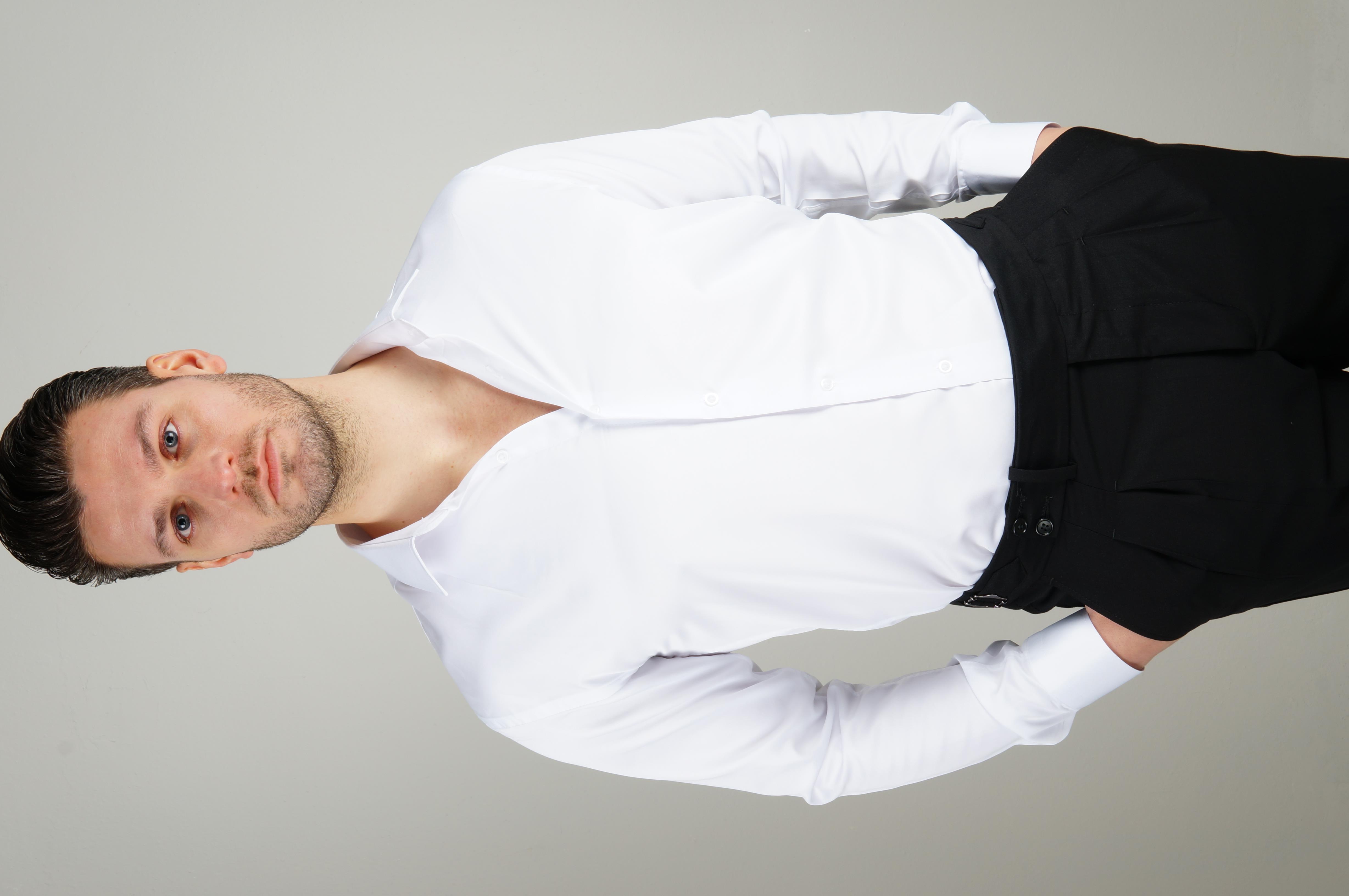 Maserto Basic Uzun Kollu Beyaz Slim Fit Gömlek