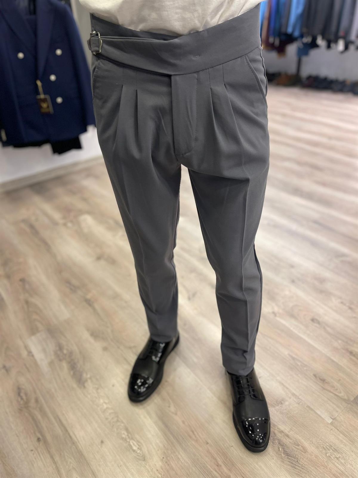 Maserto Slim Fit Açık Mavi Pantolon Düz Desenli