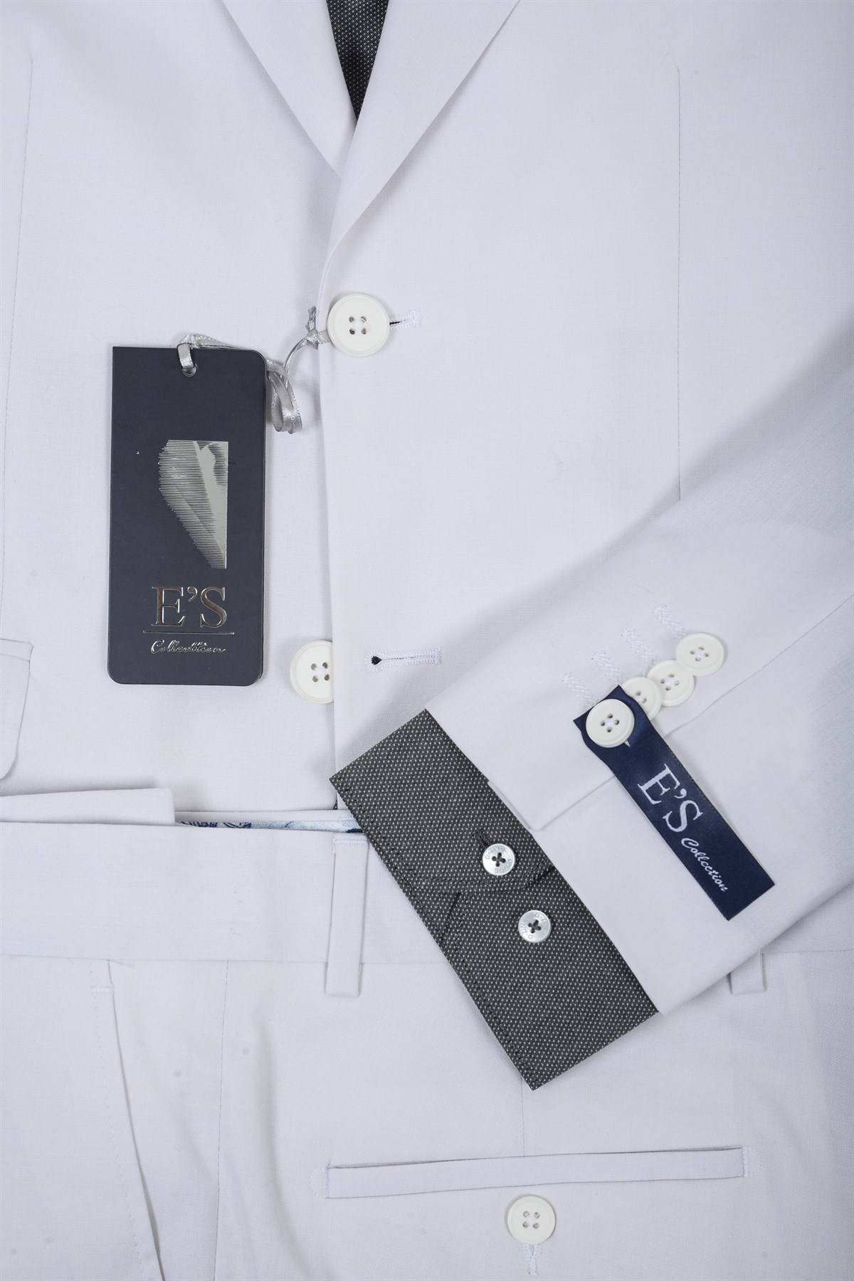 Maserto Slim Fit Düz Desenli Beyaz Takım Elbise Desenli Gömlek (3lü Kombin)  | maserto.com