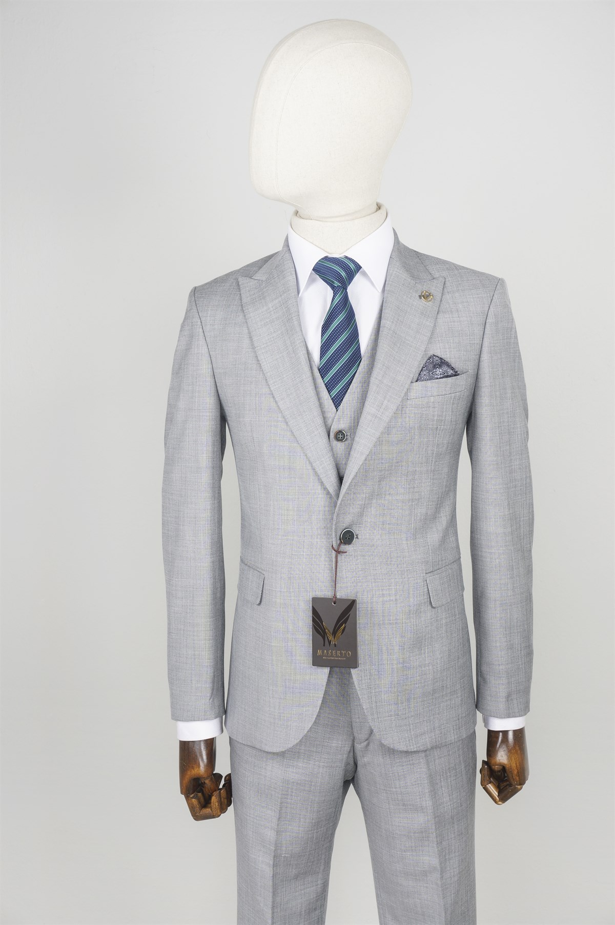 MASERTO Slim Fit Düz Desenli Takım Elbise