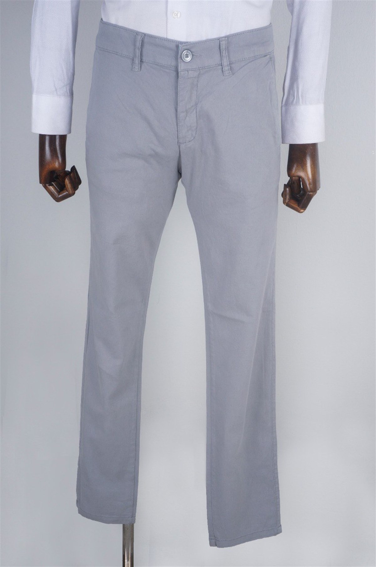 Maserto Slim Fit Gri Pantolon Düz Desenli