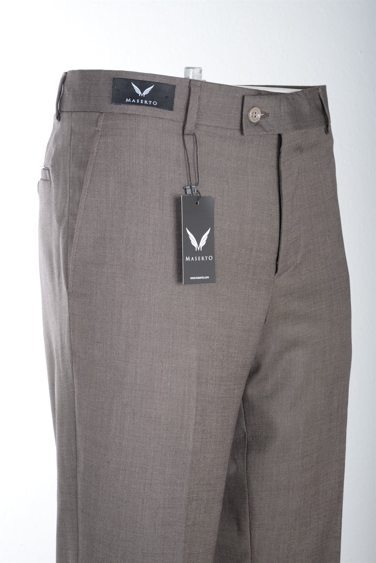 Maserto Slim Fit Koyu Gri Pantolon Düz Desenli