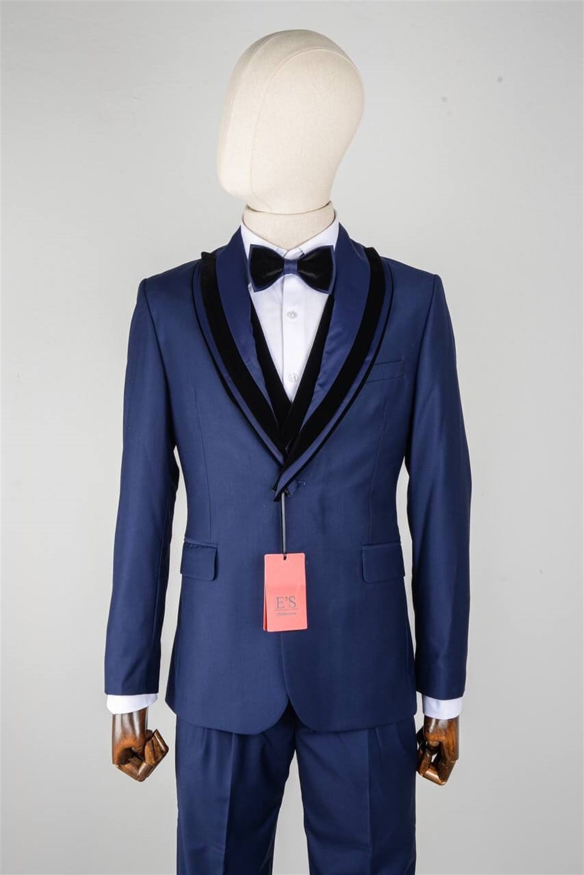 Maserto Slim Fit Lacivert Damatlık Düz Desenli