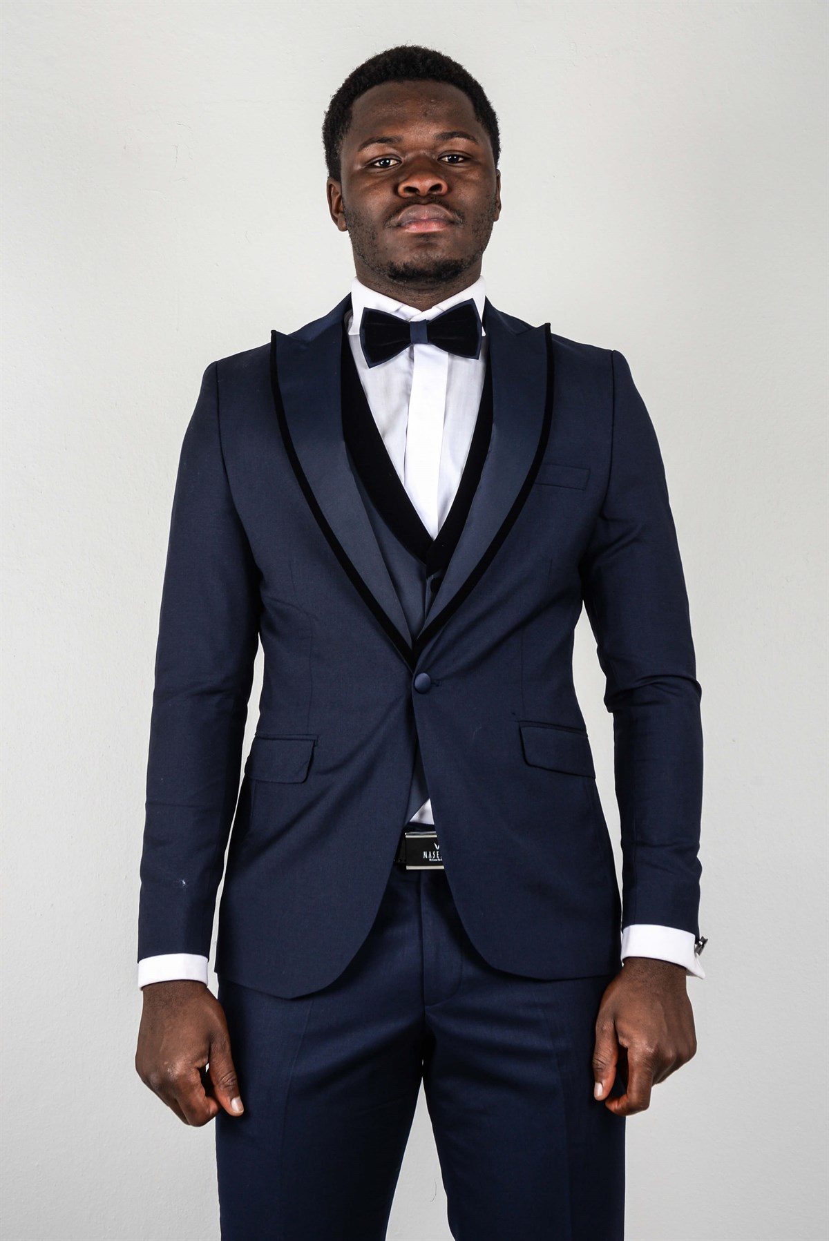 Maserto Slim Fit Lacivert Özel Dikim Damatlık