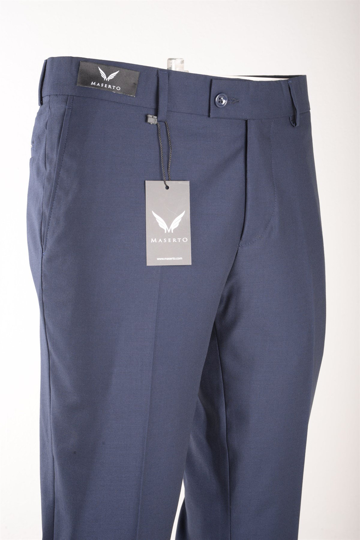 Maserto Slim Fit Lacivert Pantolon Düz Desenli