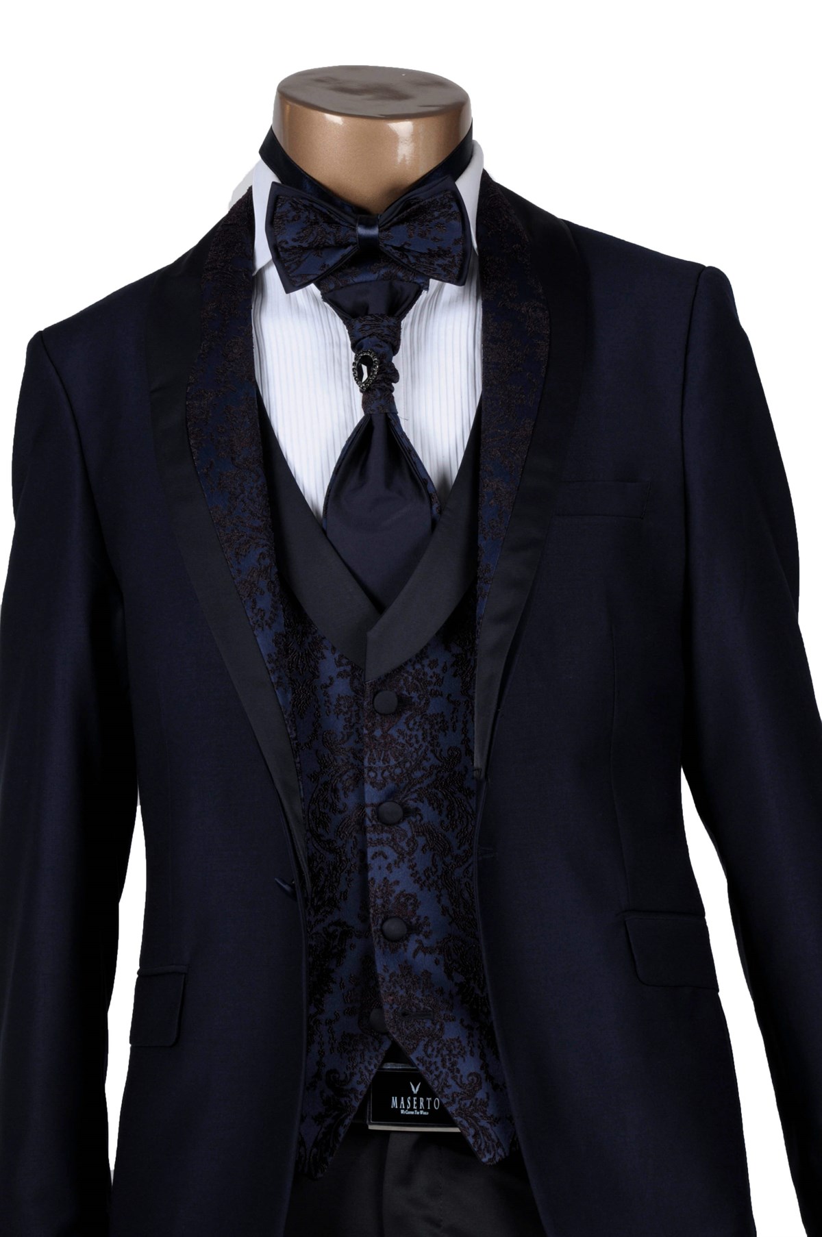 Maserto Slim Fit Özel Lacivert Damatlık