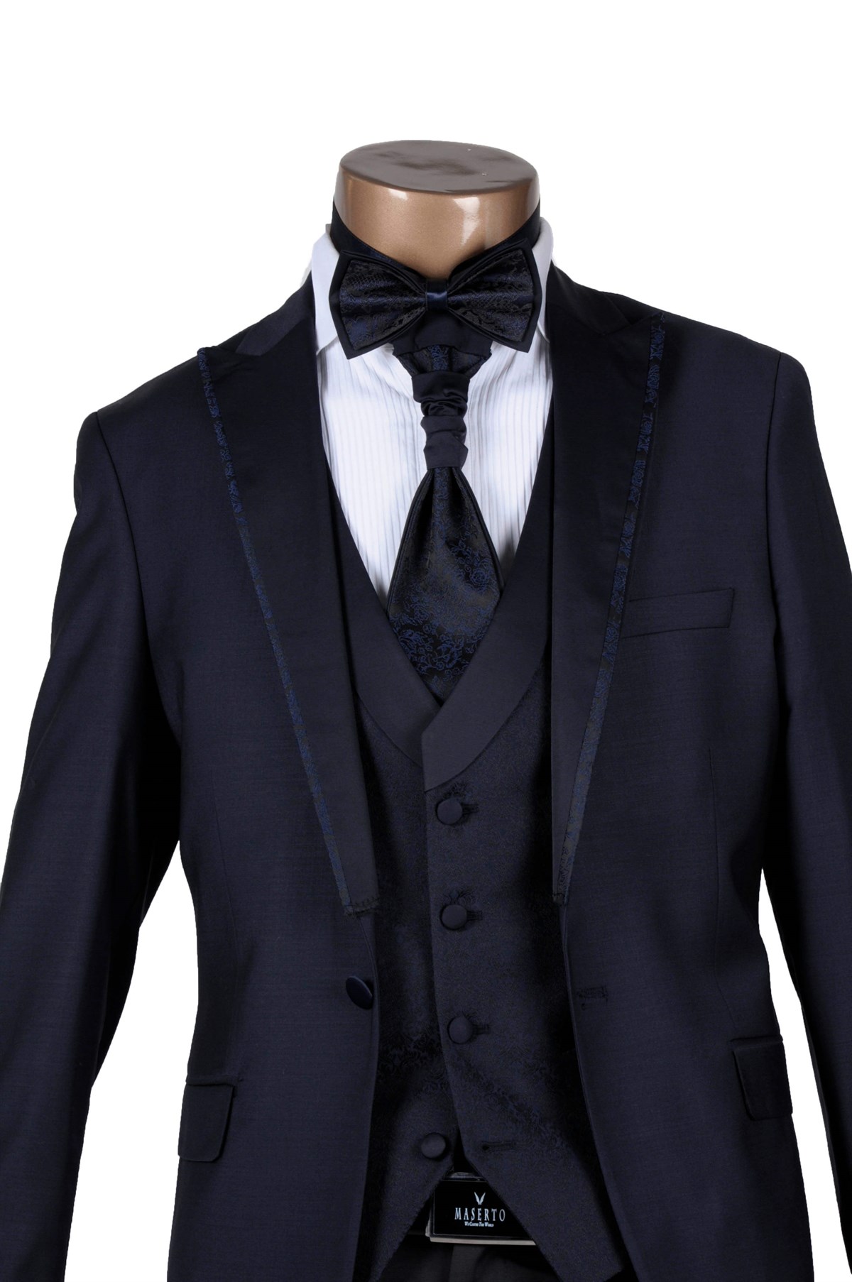 Maserto Slim Fit Özel Lacivert Damatlık