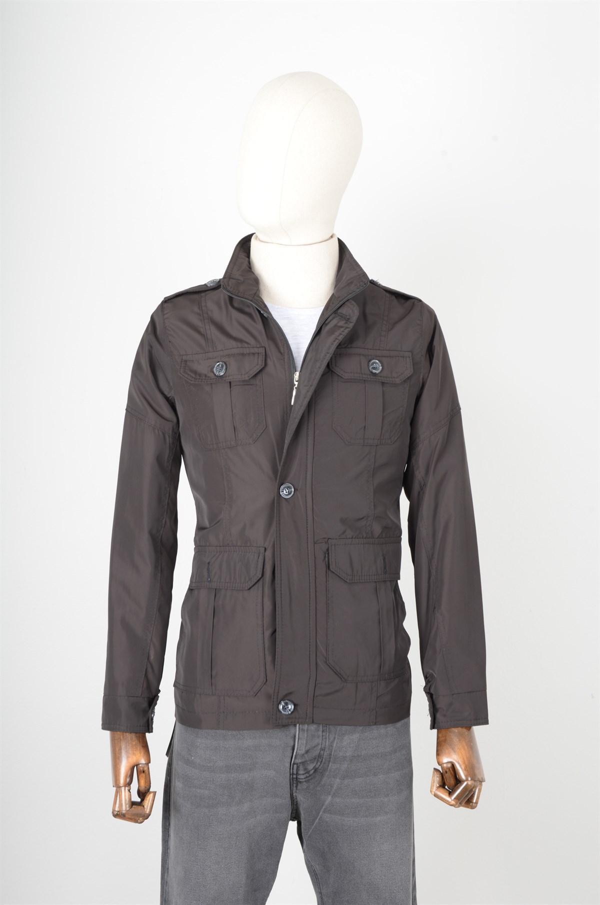 MASERTO SLİM FİT SAFARİ MONT KOYU KAHVERENGİ