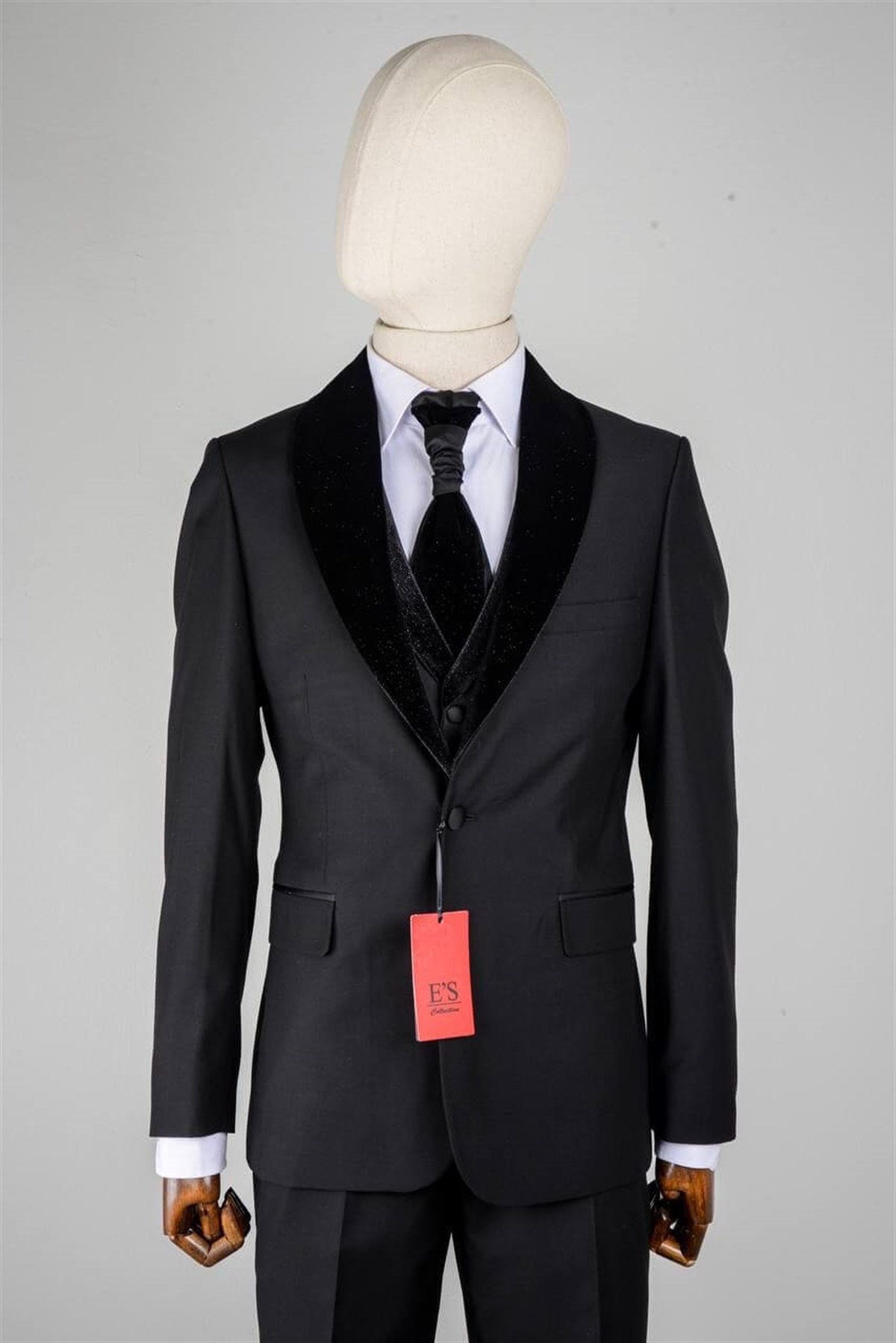 Maserto Slim Fit Siyah Damatlık Düz Desenli