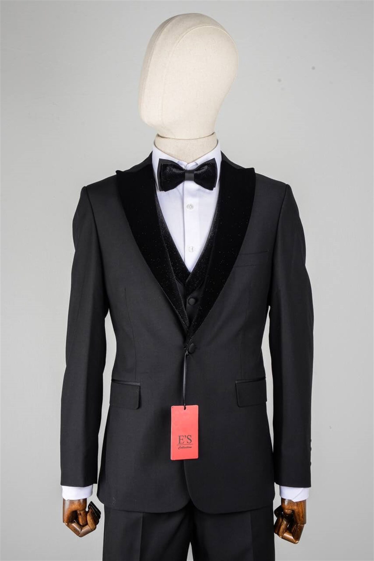 Maserto Slim Fit Siyah Damatlık Düz Desenli