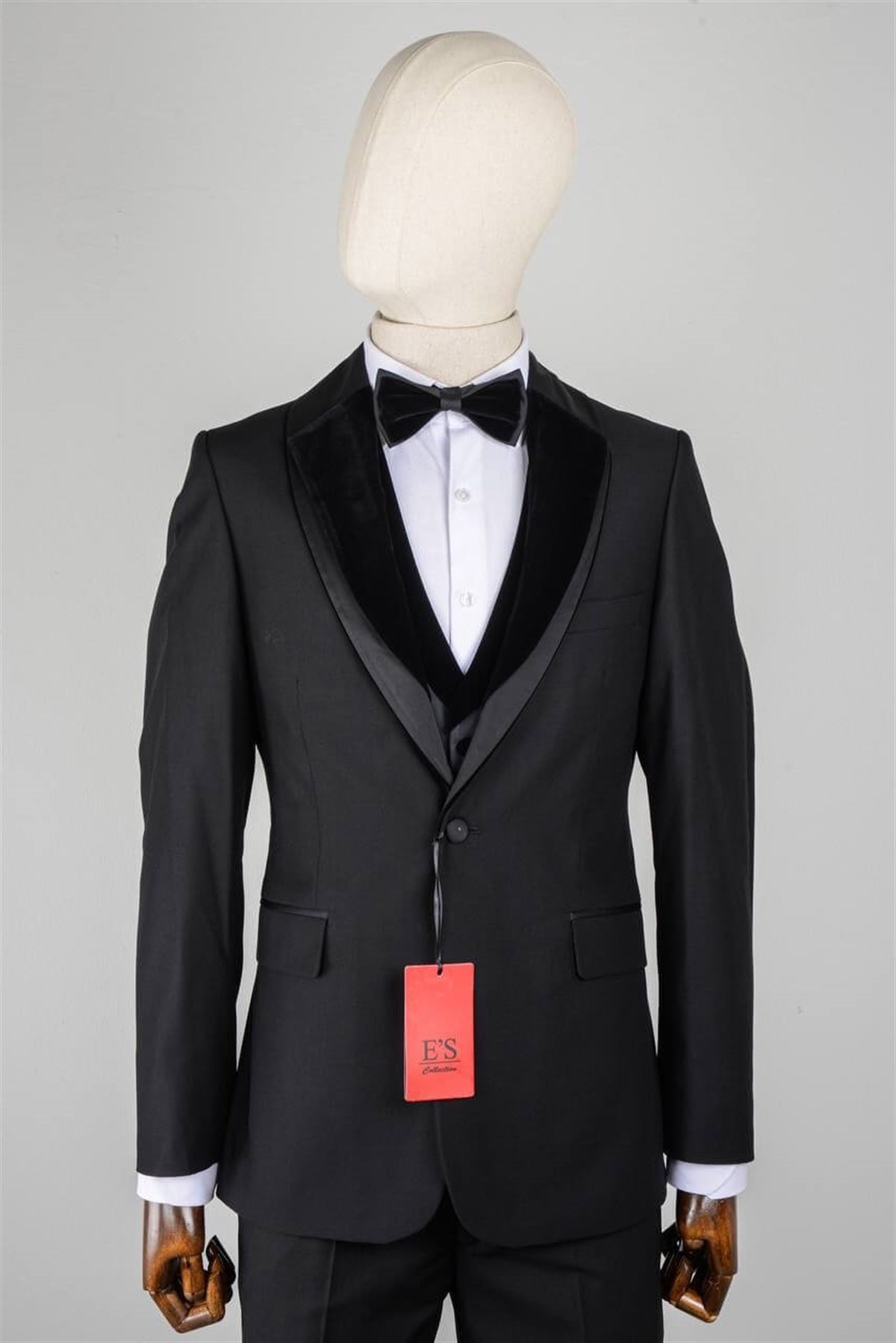 Maserto Slim Fit Siyah Damatlık Düz Desenli