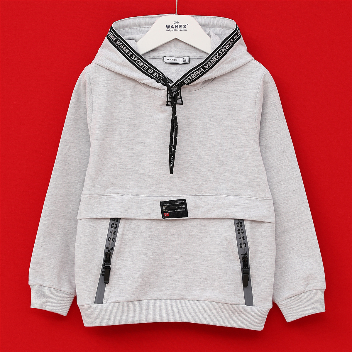 ERKEK ÇOCUK Kapüşonlu Uzun Kol İnce Outlet Tişört  - (5 Yaş-10 Yaş) - 6 Adet  - 15791