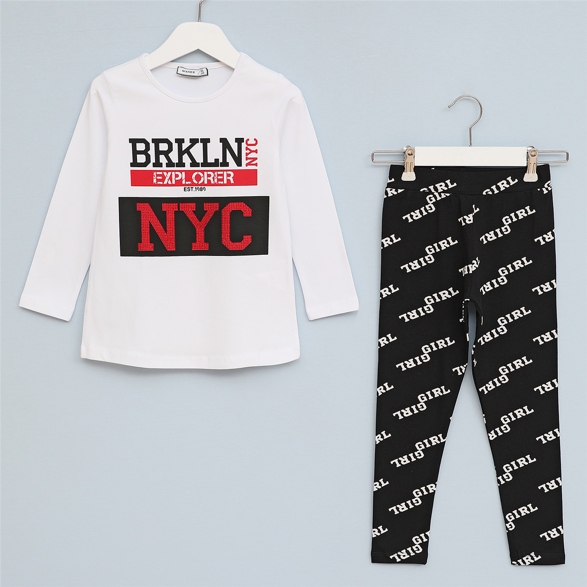 KIZ ÇOCUK Uzun Kol İnce Outlet Alt - Üst Takım  - (5 Yaş-10 Yaş) - 6 Adet  - 21883