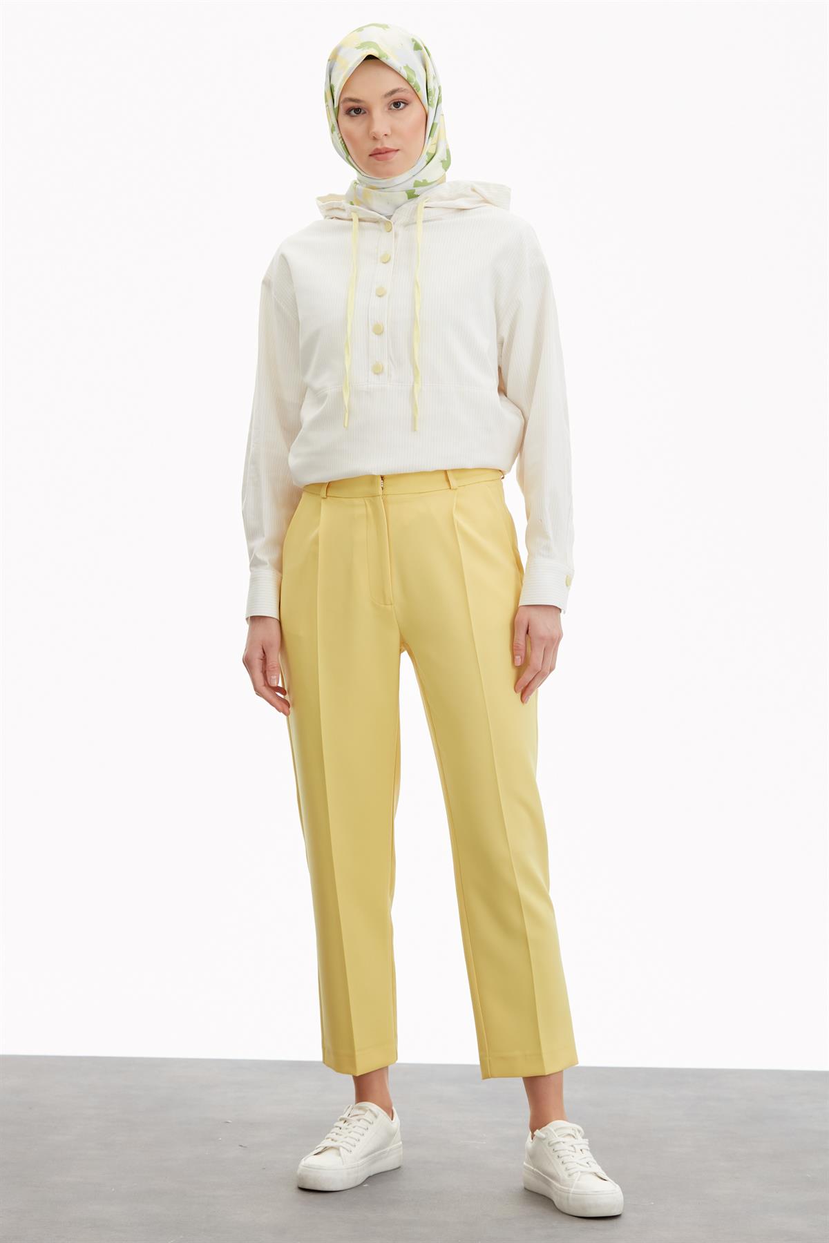 Tek Pile Basic Pantolon - Sarı