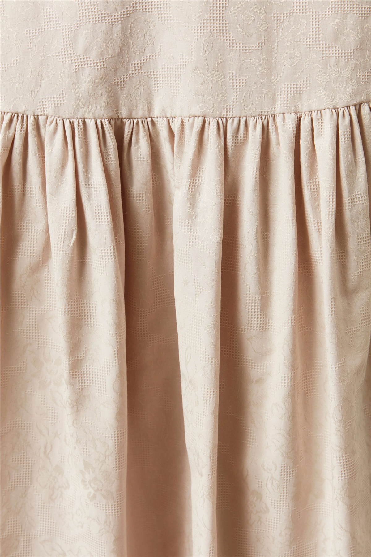 Self Patterned Ruffle Detailed Skirt - Beige