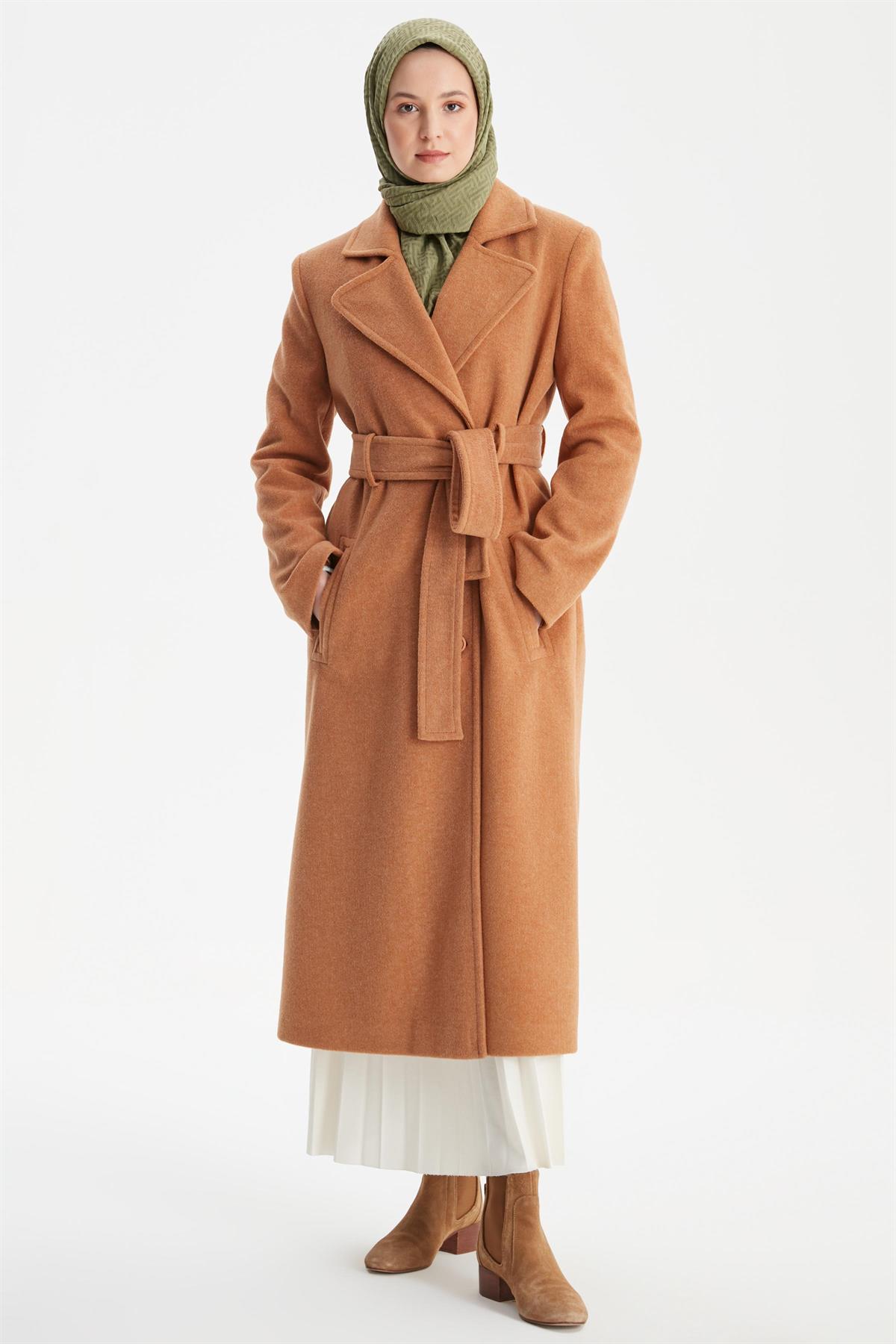 Double Pocket Belly Coat - Coffee