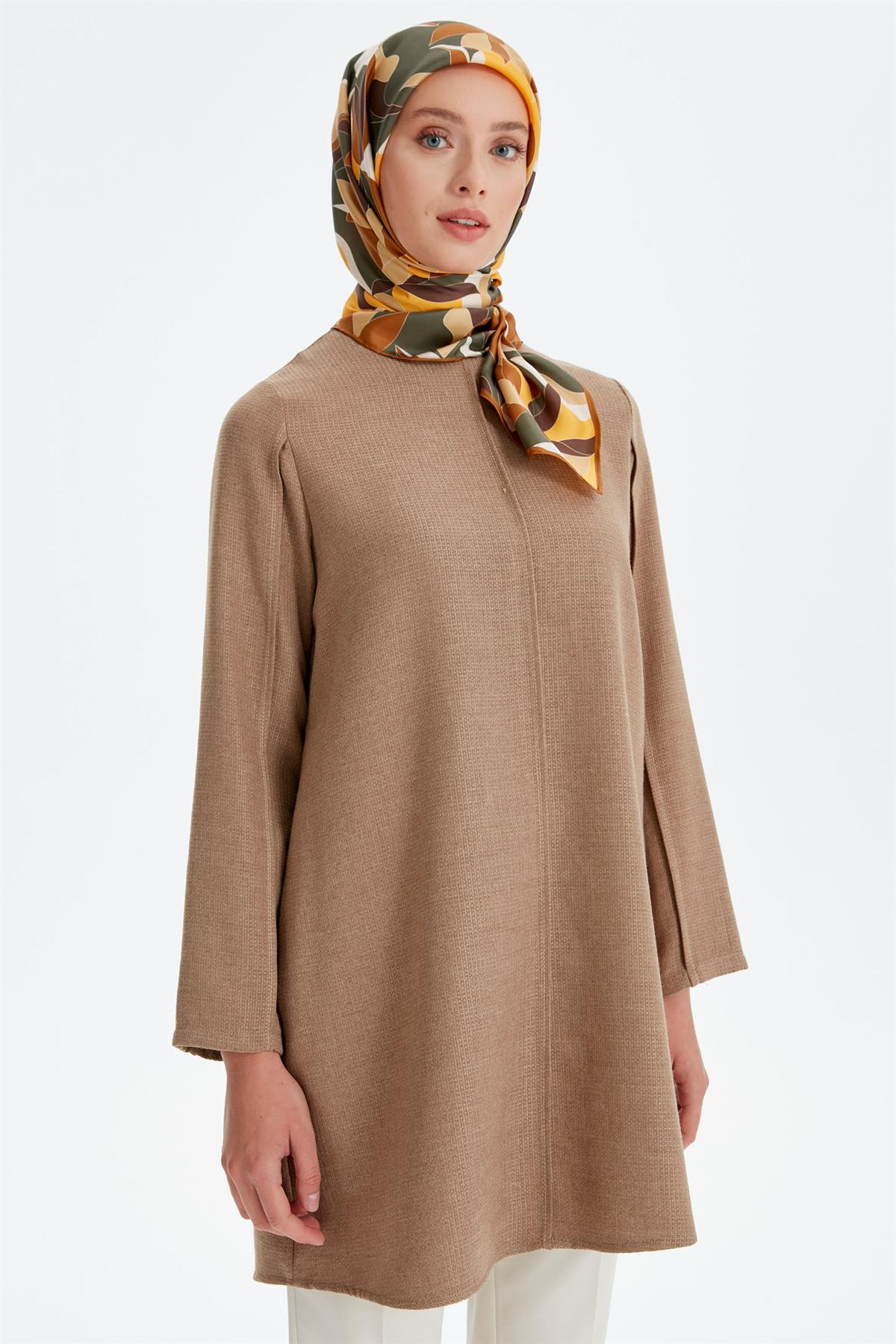 Nerv r Diki Detayl Tunik Kahve