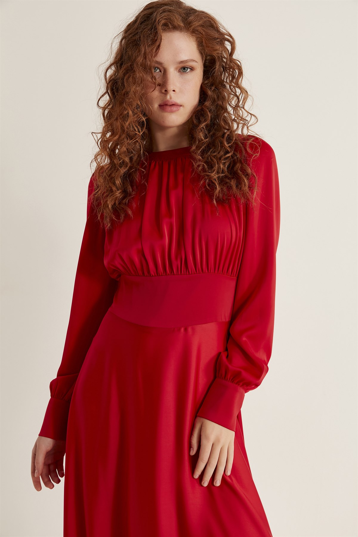 Tuğba Şifon Elbise - Kırmızı