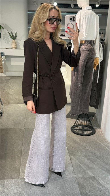 Açık Karamel İspanyol Paça Jean(3992-158)