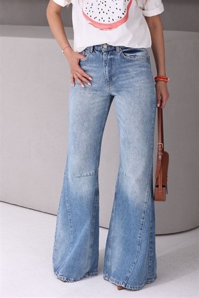 Açık Mavi Loose Flare Jean(3678-2s6)