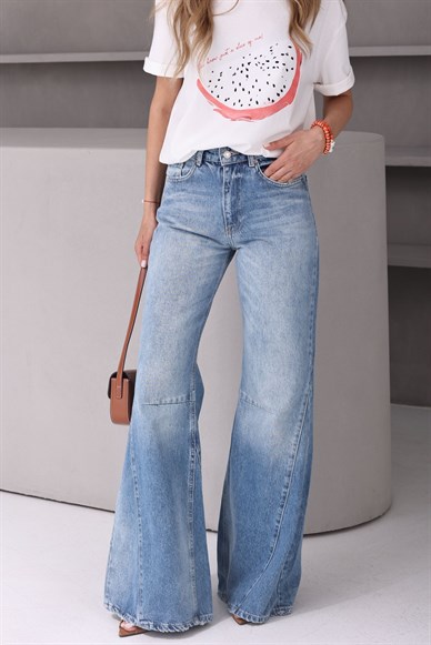 Açık Mavi Loose Flare Jean(3678-2s6)