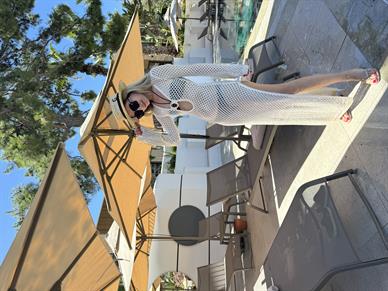 Ahşap Halka Detay Bej Tiko Elbise