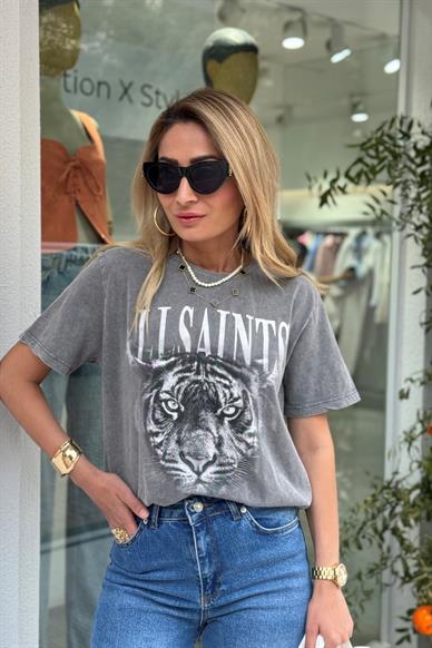 Allsaint Baskılı Yıkamalı Tshirt