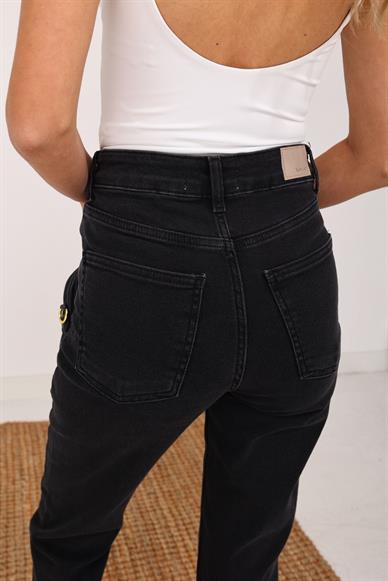 Antrasit Likralı Mom Fit Jean(764-23)