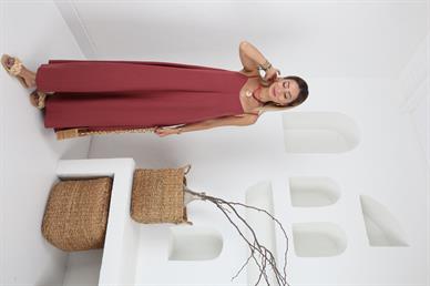 Askılı Gül Kurusu Elbise