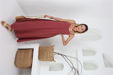 Askılı Gül Kurusu Elbise