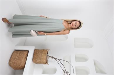 Askılı Mint Elbise