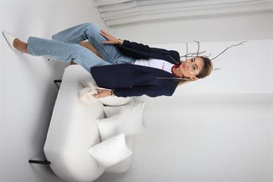 Atlas Kolu Büzgülü Lacivert Blazer Ceket