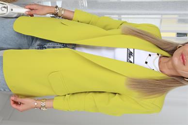 Atlas Kolu Büzgülü Olive Blazer Ceket