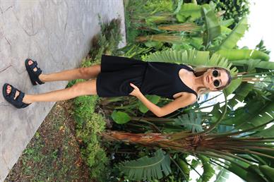 Atlet Askı Siyah Şortlu Penye Takım