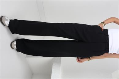 Baskı Düğmeli Siyah Palazzo Pantolon