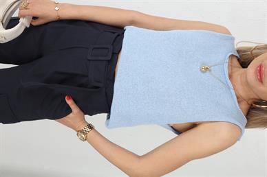 Bebe Mavi Kolsuz Triko