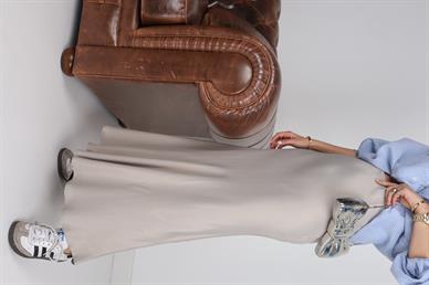 Bej Maxi Boy Saten Etek